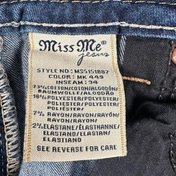 Miss Me Jeans Womens 27 Exposed Button Fly Thick Stitched Western Cowgirl Boot - Picture 9 of 15